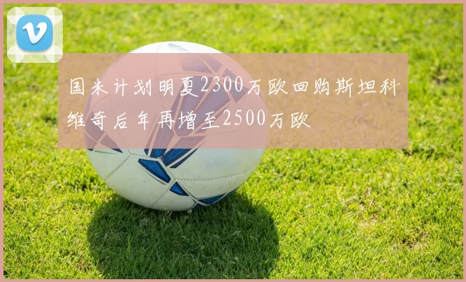 国米计划明夏2300万欧回购斯坦科维奇后年再增至2500万欧
